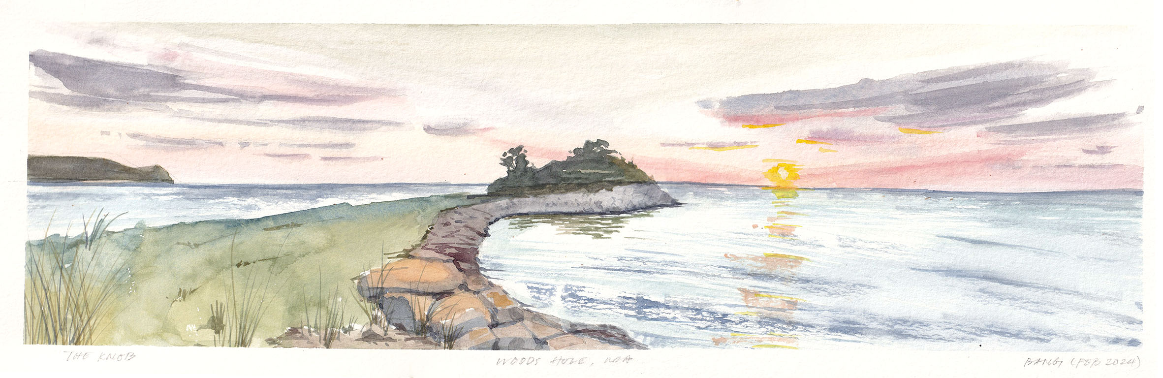 The Knob – Woods Hole, MA. 2024. 6 x 18 in. 