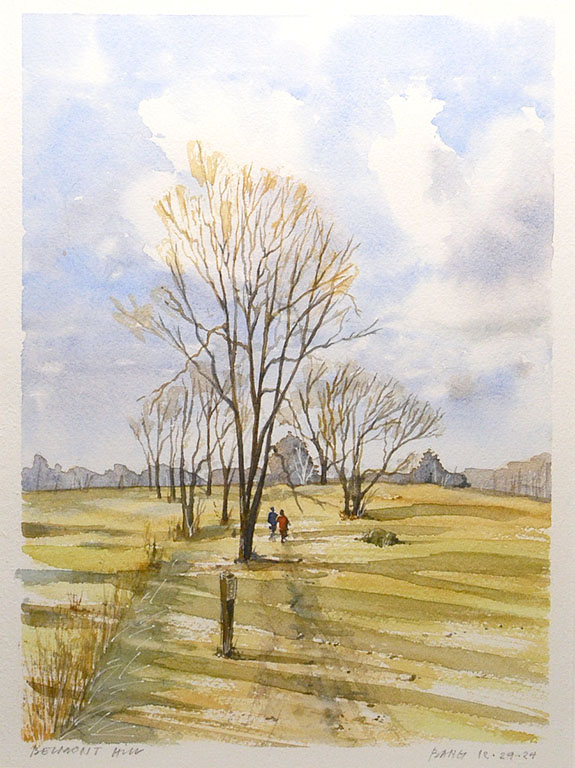 Belmont Hill – Belmont, MA. Watercolor. 2024. 9 x 12 in. 